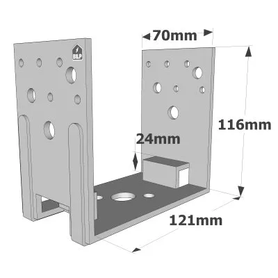 Embases de poteau en U - Réf. PU120-B