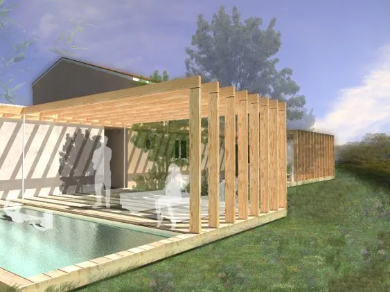 Structure bois très contemporaine