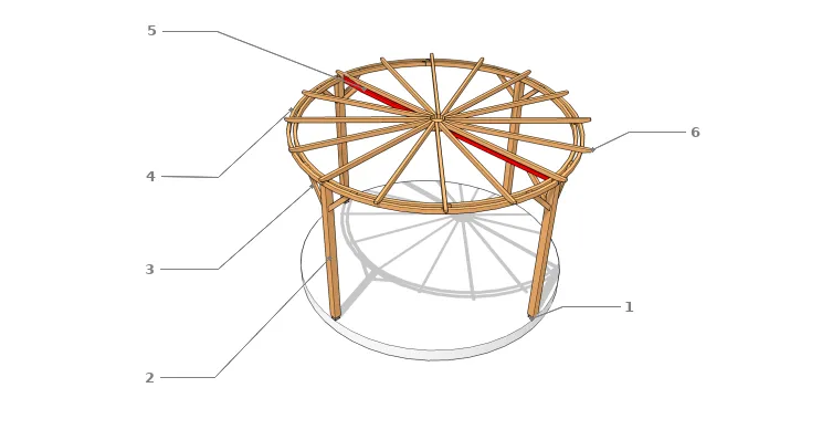  Pergola circulaire autoportée