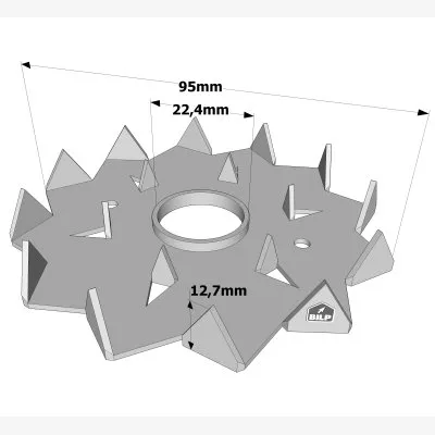 Crampon Bulldog simple denture C2 et C4 - Réf. C2-95M22G-B