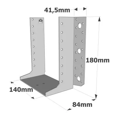 Sabots &#224; ailes ext&#233;rieures, gamme SAE CLASSIQUE (&#233;paisseur 2mm, profondeur 84mm) - R&#233;f. SAEL500/140/2