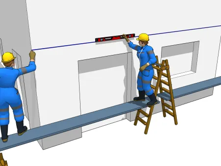 La pose d'une panne muralière
