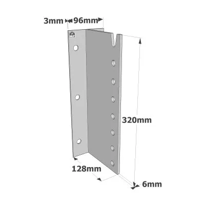 Etrier à âme intérieure à fixer sur SUPPORT BOIS OU sur SUPPORT RIGIDE (BETON ou ACIER) - Idéal pour les assemblages de pannes déversées - Réf. BTC320-B