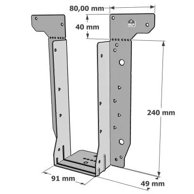 Etrier pour poutres en I - Réf. EWH240/91