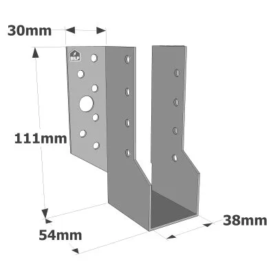 Sabots à ailes extérieures, gamme SBE ECONOMIQUE (épaisseur 1,5mm, profondeur 55mm) - Réf. SBE38/111