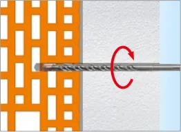 Percer le polystyrène et le substrat 