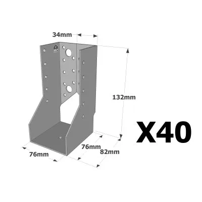 Sabots à ailes intérieures, gamme SAI CLASSIQUE (épaisseur 2mm) - Réf. SAI340/76/2_40