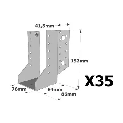 Sabots à ailes extérieures, gamme SAE CLASSIQUE (épaisseur 2mm, profondeur 84mm) - Réf. SAE380/76/2_35