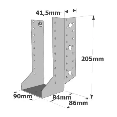 Sabots &#224; ailes ext&#233;rieures, gamme SAE CLASSIQUE (&#233;paisseur 2mm, profondeur 84mm) - R&#233;f. SAE500/90/2