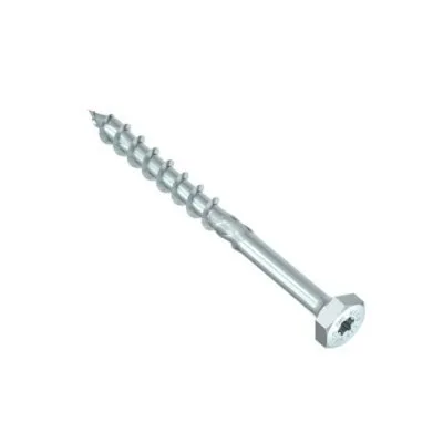 HECO-TOPIX-plus , tête hexagonale combinée, tête hexagonale + T-Drive, filet partiel, zingué blanc, A3K - Réf. 61284