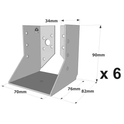 Sabots à ailes intérieures, gamme SAI CLASSIQUE (épaisseur 2mm) - Réf. SAI250/70/2_6