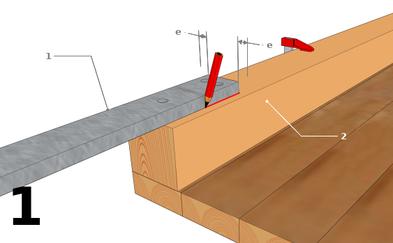 Repérer la position du méplat sur le poteau