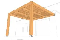 AVANT : Pergola bioclimatique structure entièrement en bois