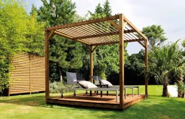 Tonnelle bois cubique