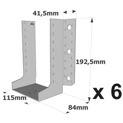 Sabots &#224; ailes ext&#233;rieures, gamme SAE CLASSIQUE (&#233;paisseur 2mm, profondeur 84mm) - R&#233;f. SAEL500/115/2_6