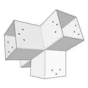 Aperçu du connecteur à 4 directions – pente 20° – 120 mm – Forme T2
