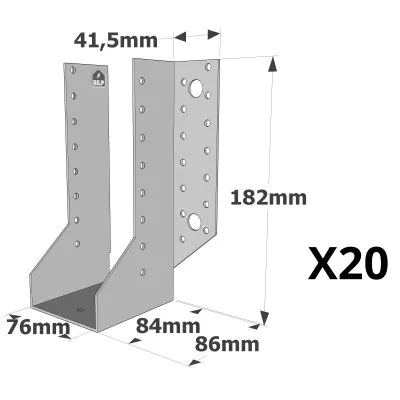 Sabots à ailes extérieures, gamme SAE CLASSIQUE (épaisseur 2mm, profondeur 84mm) - Réf. SAE440/76/2_20
