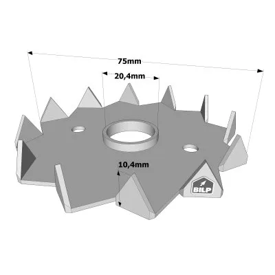 Crampon Bulldog simple denture C2 et C4 - Réf. C2-75M20G-B