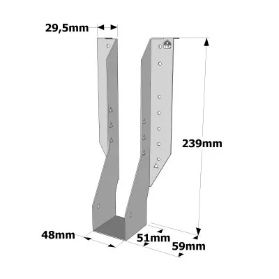 Etrier pour poutres en I - Réf. IUSE239/48