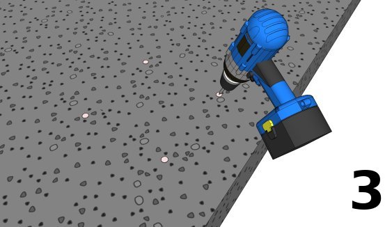 Percer un trou de diamètre légèrement inférieur à la quincaillerie