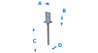Pied de poteau en T à ancrer