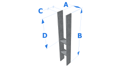 Dimensions d’une fixation ancrage en H