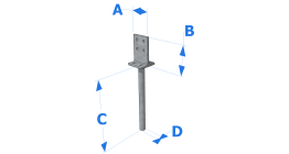 Pied de poteau en T à ancrer