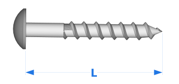 Longueur vis à tête ronde fraisée