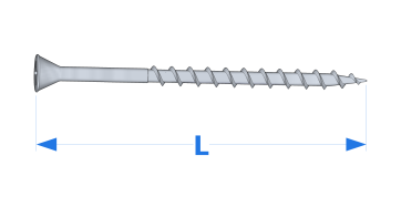 Longueur vis plate à tête fraisée